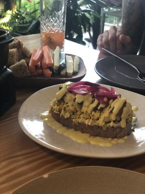 The tofu bruschetta was one of our favorites. Could be good for breakfast or an appetizer   at Orteá - Vegan Collective in Lisbon