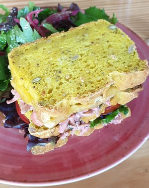 Not tuna sandwich at Orteá - Vegan Collective in Lisbon