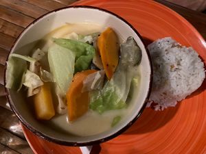 Veggie Halang Halang - spicy!  at Fin Bar in Dauin