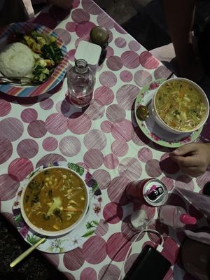 Rice with stir fried veg-Massaman-Panang   at The Family Restaurant in Bangkok