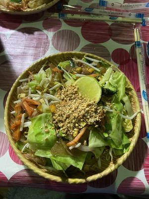 Vegan pad thai  at The Family Restaurant in Bangkok