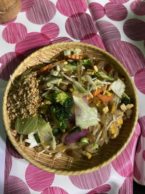 Vegan pad thai  at The Family Restaurant in Bangkok