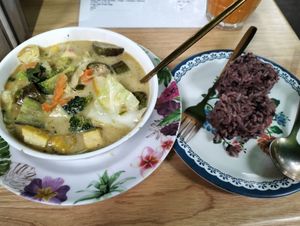Veggie green curry 🍛 at The Family Restaurant in Bangkok