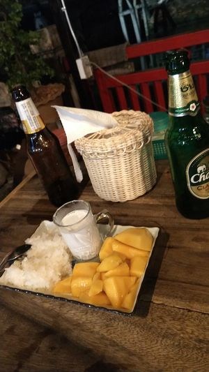 Amazing mango sticky rice at The Family Restaurant in Bangkok