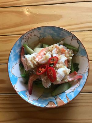 Shrimp, Lime Juice at The Family Restaurant in Bangkok