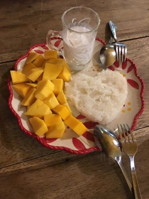 Mango sticky rice at The Family Restaurant in Bangkok