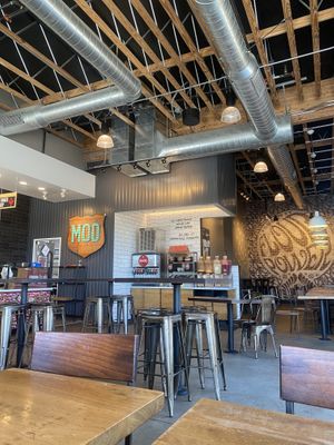 Cute Interior While Waiting for Our Take Away Order  at Mod Pizza in Tracy