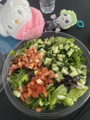 Garden Salad 🥗 w/Sherry Dijon vinaigrette dressing (confirmed vegan) - refreshing on a hot 🥵 day (recommend)  at Mod Pizza in Tracy