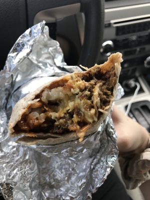 Breakfast! Warp? Do they call them warps? Anyway, GREAT! And great sauce!!! Crunchy, crispy hash browns ❤️‍🔥❤️‍🔥❤️‍🔥❤️‍🔥  at Earth Burger in San Marcos