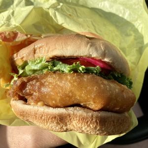 Original Chik-N Sandwich - SO GOOD!  at Earth Burger in San Marcos