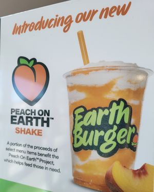 New Peach on Earth shake. at Earth Burger in San Marcos