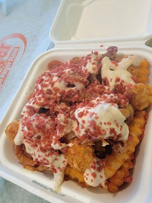 Loaded fries at Earth Burger in San Marcos