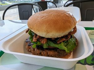 Signature burger. at Earth Burger in San Marcos