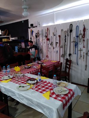 Inside of the restaurant at Captain's Table in Terceira