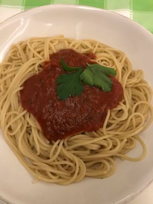 Pasta al pomodoro at Captain's Table in Terceira