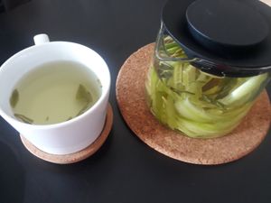 Ginger and lemongrass tea at Carrot Cafe in Koh Phangan