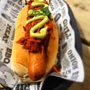 Jackfruit hotdog  at The Tyne Bar in Newcastle Upon Tyne