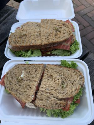 Big vegan BLT sandwich  at Nissa cafe in Hillegom