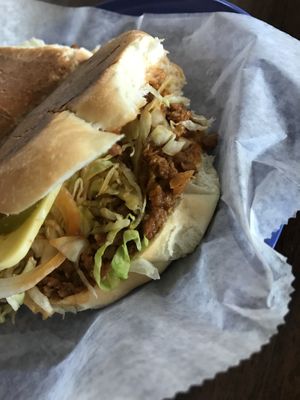 Torta with vegan chicken al pastor at Sabor of Mexico in Baytown