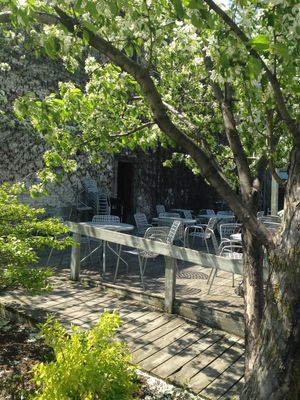 We have a beautiful patio, and parking lot! at Common Roots Cafe in Minneapolis