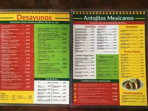 Menu at Alma y Manny  in Todos Santos