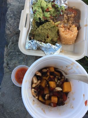 Ceviche de hongos and Chile relleno  at Alma y Manny  in Todos Santos