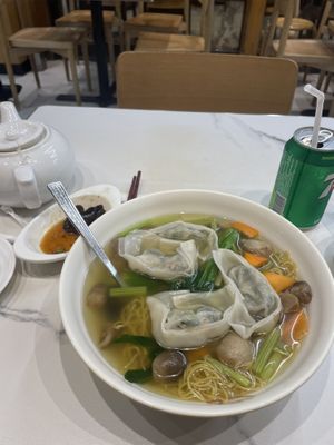 soup with dumplings   at Gaia Veggie Shop - Pioneer Centre in Kowloon
