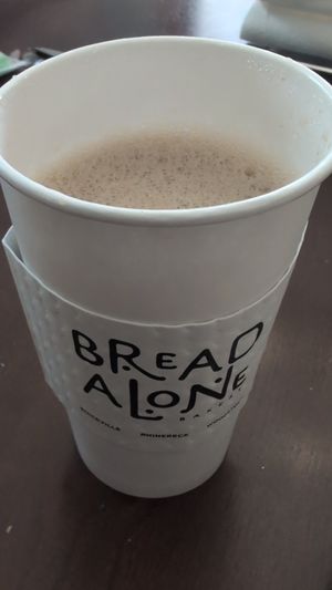 Chai latte with oat milk at Bread Alone Bakery in Woodstock