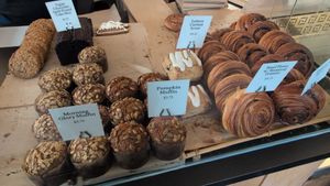 Goods on display at Bread Alone Bakery in Woodstock
