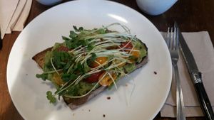 Avocado toast at Bread Alone Bakery in Woodstock