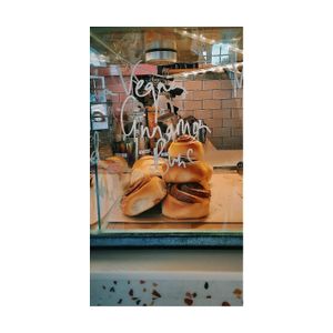 Cinnamon buns at Bean and Bread in Abergavenny