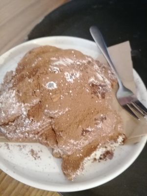 Chocolate croissant at Bean and Bread in Abergavenny