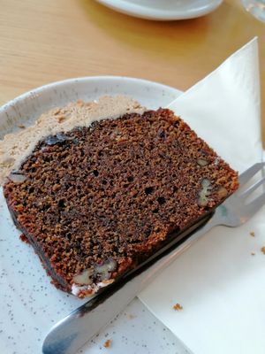 Coffee and pecan at Bean and Bread in Abergavenny