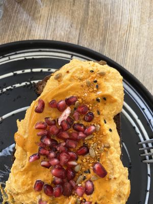 Pumpkin hummus   at Bean and Bread in Abergavenny