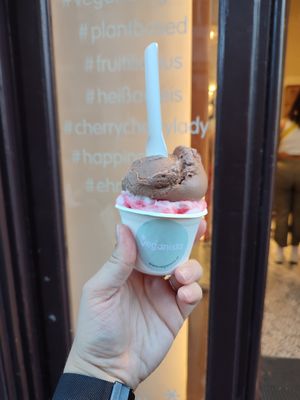 Zotter chocolate and Felix (lemon and raspberry) at Veganista Ice Cream VI in Vienna