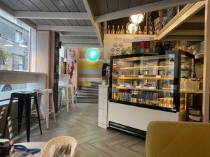 Inside at Cakester Cafe in Krakow