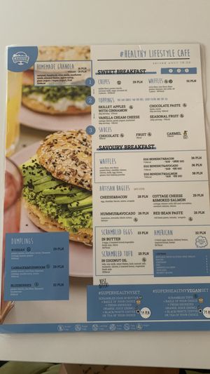 Menu  at Cakester Cafe in Krakow