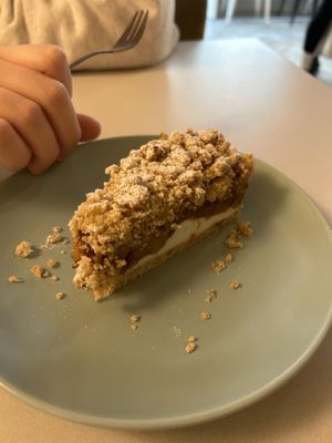 apple pie with pudding inside  at Cakester Cafe in Krakow