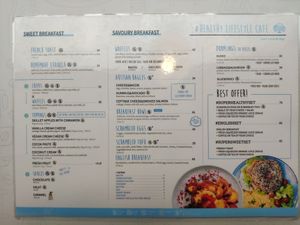 Menu at Cakester Cafe in Krakow