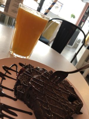 Banana cake at Cakester Cafe in Krakow