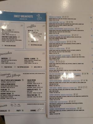 Menu at Cakester Cafe in Krakow