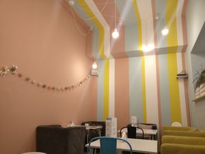 Comfy seats at Cakester Cafe in Krakow