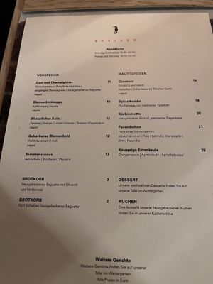 Menu  at Cafe Sehnsucht in Cologne