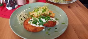 Farszynki faszerowane boczniakami at Vegan Spot in Elblag