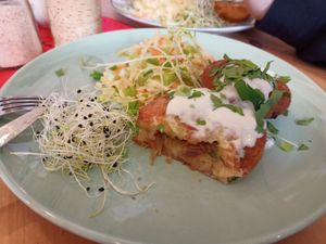 Farszynki faszerowane boczniakami at Vegan Spot in Elblag