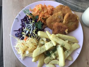 Traditional Polish kotlet schabowy at Vegan Spot in Elblag