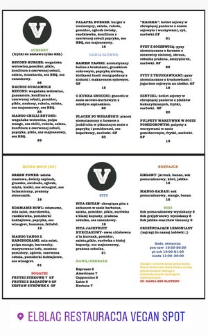 Nowe menu 2020 at Vegan Spot in Elblag