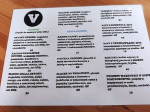 Menu2 at Vegan Spot in Elblag