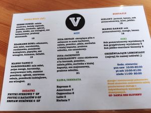 Menu1 at Vegan Spot in Elblag
