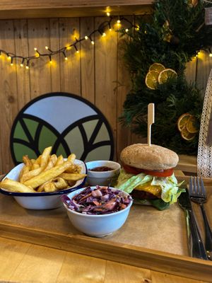 gluten free tofu/beetroot burger ♥️ at VegGo Bistro in Zilina